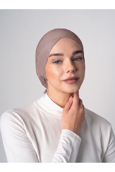 ec ecardin Cross Model Hijab Bonnet - Smoke Rose - (St233), (Id 3423338)