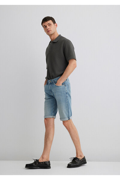 Mavi Nicholas Premium Pantaloni scurți din Jean Albastru Deschis 0416028720
