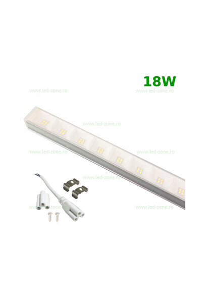 LEDZONE Corp de iluminat LED 18W 60cm Multiled Lumina Alb Rece
