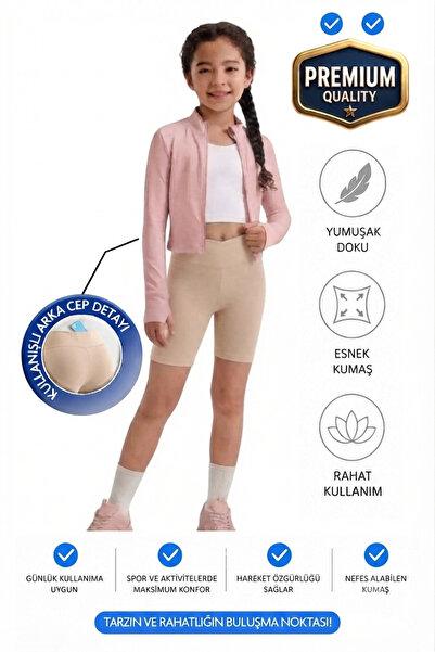 ERDEM KIDS Devojčice, dvostruki remen sa džepovima, visok struk, biciklističk...