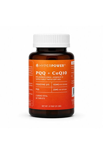Hyperpower PQQ Pyrroloquinoline Quinone (20MG)+Coenzim Q10 (100MG) 60 Tablet ...