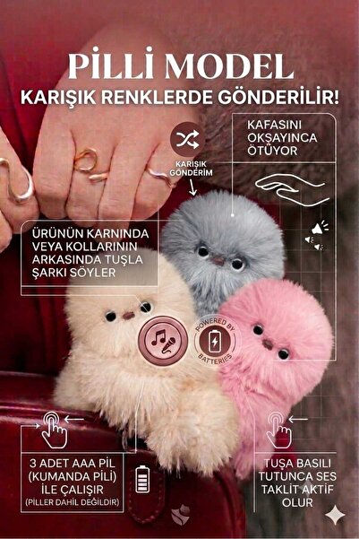 TrendTopic Miruni Akıllı Peluş Robot Oyuncak PİLLİ VE KARIŞIK RENK GÖNDERİLEC...