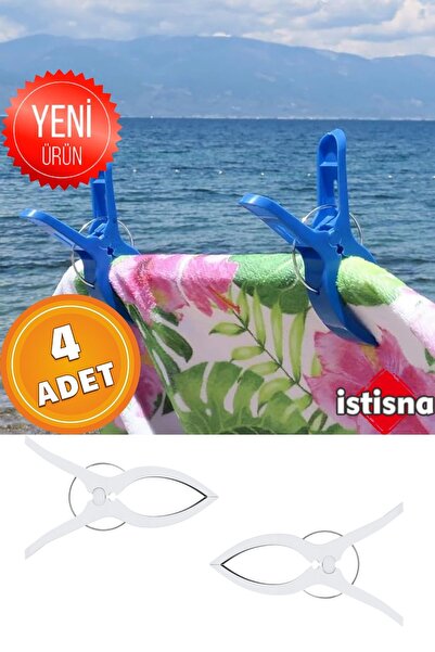 İstisna 4 Adet XL Büyük Boy Şezlong Plaj Havlusu Mandalı Halı Asma Battaniye ...