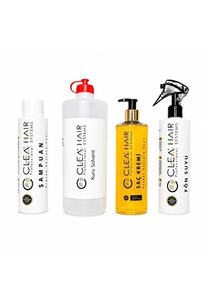 CleaHair PROTEZ SAÇLARA ÖZEL ŞAMPUAN+1LİTRE SOLVENT+SAÇ KREMİ+FÖN SUYU