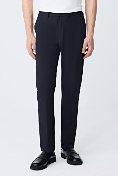 Tween Relaxed Fit (Pilesiz) Siyah Armürlü Kumaş Pantolon