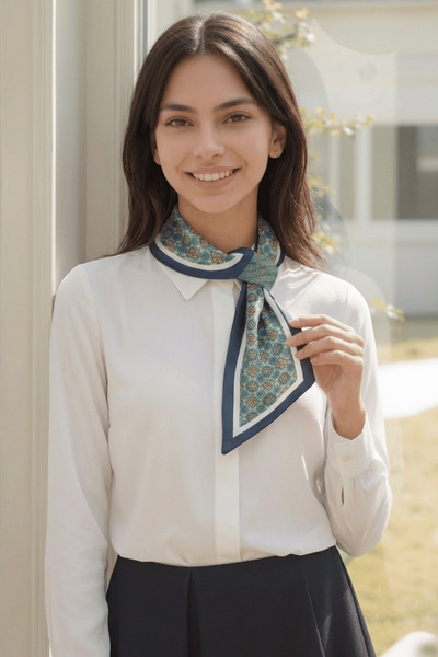 Walkenzo وشاح ربطة عنق نسائي بتصميم عصري بنمط زهور مستوحى من الطراز القديم