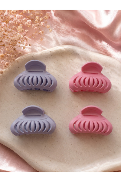karmabijuteriaksesuar Set of 4 Colorful Small Hair Clips for Women