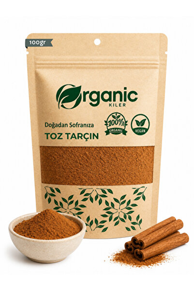 Organic Kiler Doğal Toz Tarçın 100gr Doğal & Organik, Katkı Madde İçermez, Öğ...
