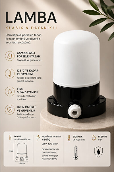 Nexo Banyo ve sauna için lamba(E27) siyah