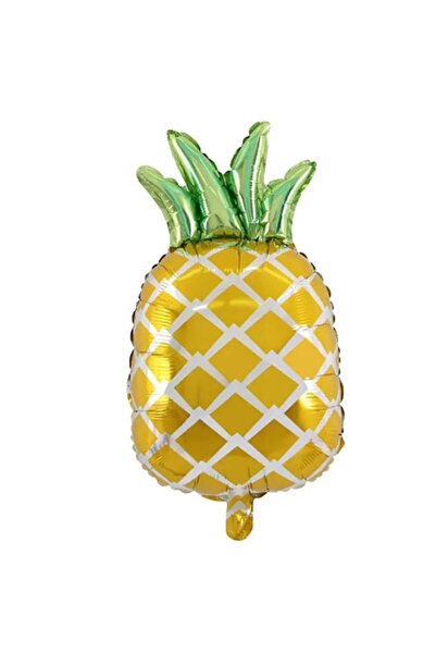 partidolu Fruit Pineapple Ananas Şeklinde Folyo Balon 81x48 cm Gold Renk 1 Ad...