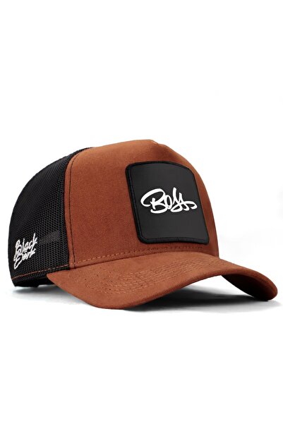 BlackBörk V1 Trucker Boss - 4 Kod Logolu Unisex Camel-siyah Şapka (CAP)