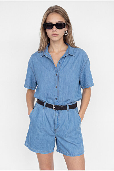 PAULMARK Kadın Oversize Denim Gömlek