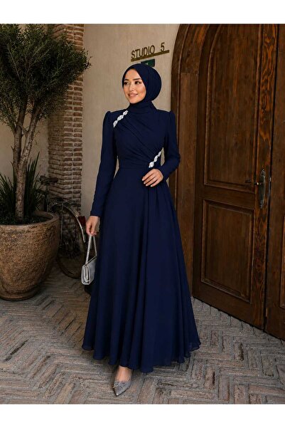 MissPuL Hijab Clothing Felin Chiffon Fabric Digital Bsn Stone Prints Dress Hi...