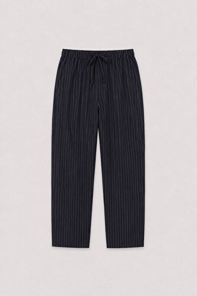 Antioch Black Modal Blend Striped Men's Trousers