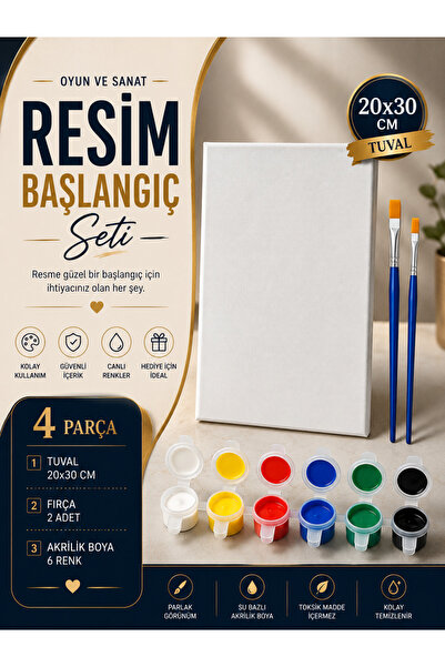 O&S Oyun ve Sanat Eğlen-Üret Tuval Set, Resim ressam aktivite tüval seti, akr...