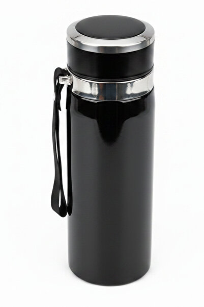 VİBEFLASK 800 ml Parlak Siyah Çelik Termos - 304 Paslanmaz Çelik Sızdırmaz Ka...