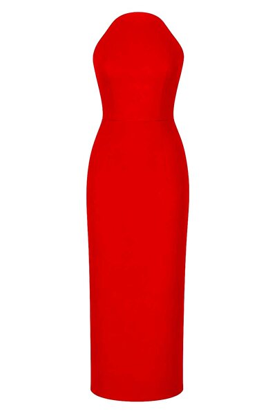 elif teke Collared Pencil Dress Red
