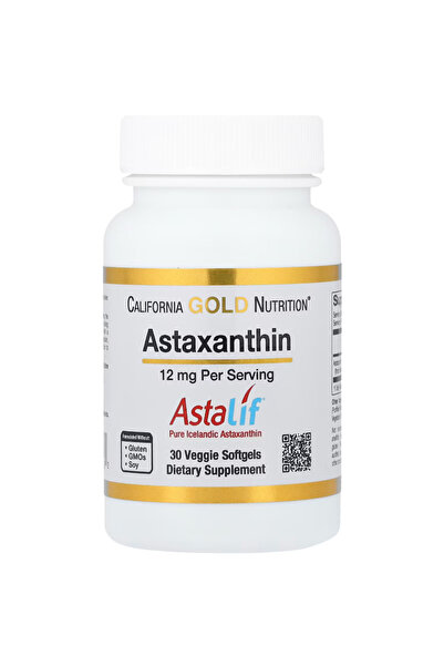 California Gold Nutrition Supplement Astaxanthin, Astalif Pure Icelandic, 12 ...