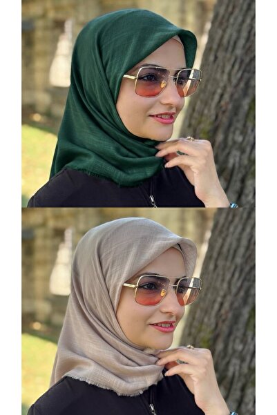 ALDAIYR 2 Pieces of Flamed Cotton Writing Scarf