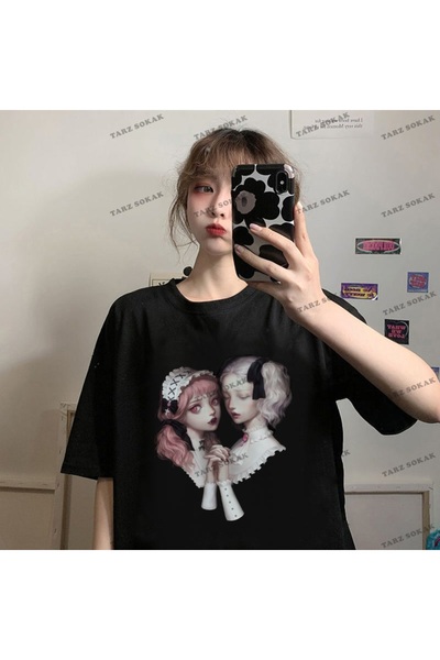 Adrift Y2K Unisex Harajuka Anime Retro Kawai Kuromi T-shirt Kod  Rertr Tarzso...