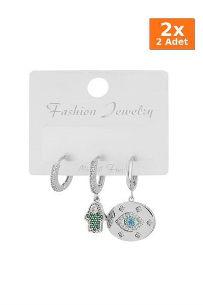 Bozhi Earrings Stainless Steel Silver Special Gift Triple Earrings