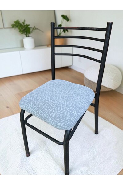 COVER TEKSTİL 4 Pieces Iron Chair Cover Mid Seat Jacquard Fabric