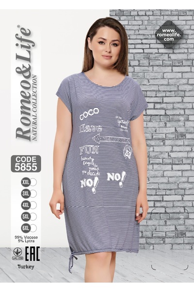 Cotpark Women's Plus Size Viscose Elastane Fabric Dress 5855