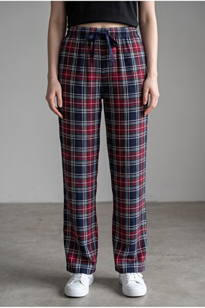 Erse Pantaloni de pijama în carouri pentru femei, mărime mare, premium – croi...