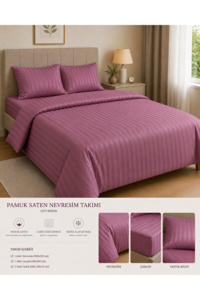Vintero Home Cotton Satin Double Duvet Cover Set 200X220Cm