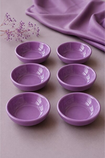 Yiğit Seramik Züccaciye Başak Lila 6-Piece Mini Sauce Bowl Set