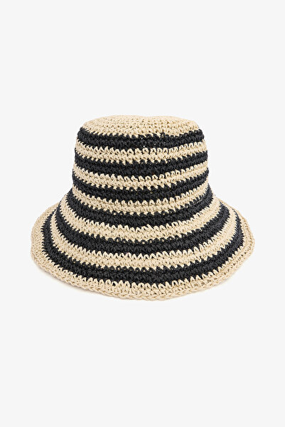 Penti Stripe Renkli Hasır Şapka