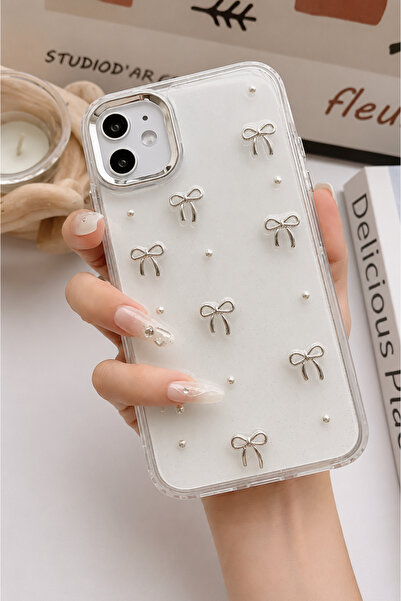 Go Aksesuar Iphone 11 Şeffaf Mini Fiyonk Epoksili Oyuncaklı Silikon Kılıf