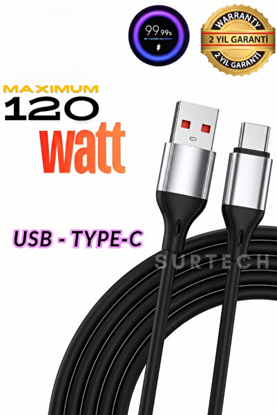 Type C Fast Charging Cable | Xiaomi Samsung 120 Watt Power Charging Cable 1M 480 Mbps