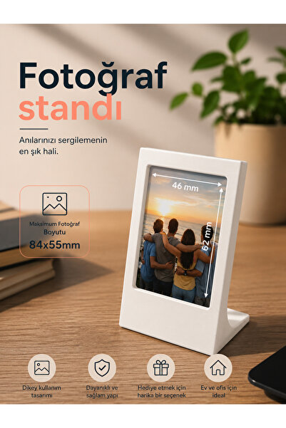 Tulparmekanik Masaüstü Instax Uyumlu Fotoğraf Standı Dekoratif Sevgili Çift Ç...