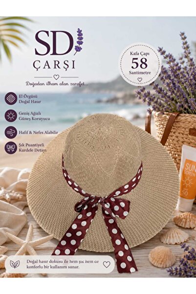 S&D ÇARŞİ Beach Hat with Polka Dots
