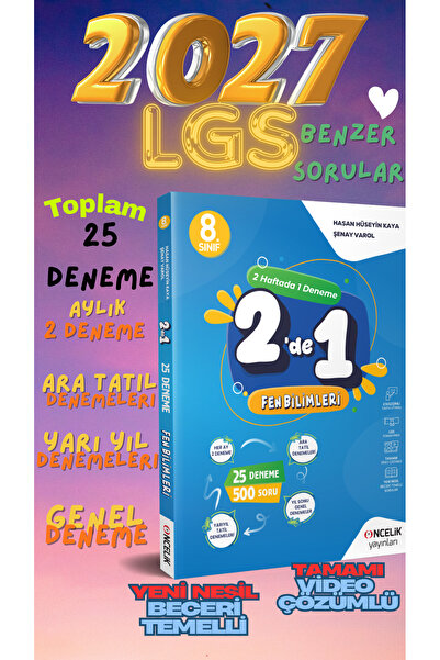 Öncelik Yayınları Lgs 2026 8. Sınıf Fen Yeni 25 Lİ Aylık Deneme Sınavı Video ...
