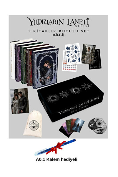 İndigo Kitap Yıldızların Laneti Serisi 5 Kitap Ciltli Özel Baskı Sena Nur Işı...