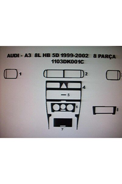 Demircioğlu Oto Aksesuar Marketi Audi a3 1998-2004 8-piece center console tri...