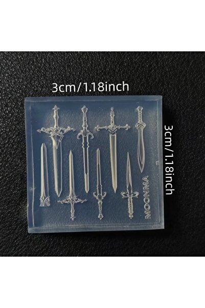 Choice PF-331 3D Silicone Nail Art Mold Sword Moon Butterfly Cross Carving Mo...