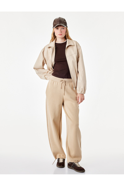 Koton Three-Threaded, Elasticized, Lace-Up, Pocketed Balloon Sweatpants