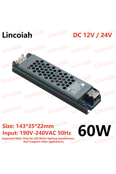 Choice 24v 60W Lighting Transformer DC 12V/24V Power Supply Adapter 5A 12A Ul...