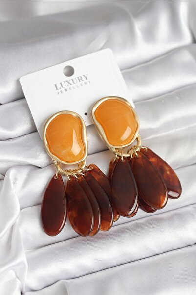 Inure Jewelry أقراط نسائية من النحاس باللون الذهبي طراز عتيق