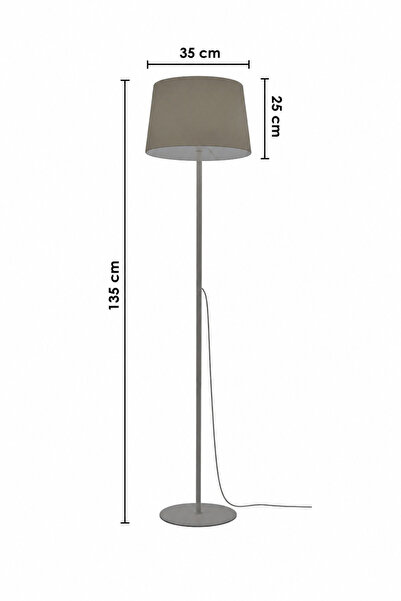 Luna Lighting Lucca Model Sarı Metal Ayaklı Bohem Lambader 145 cm Kumaş Başlıklı Salon Yatak Odası Köşe Aydınlatma