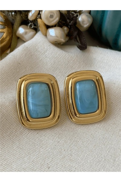 Haziran Accessory Enameled Pearlescent Earrings