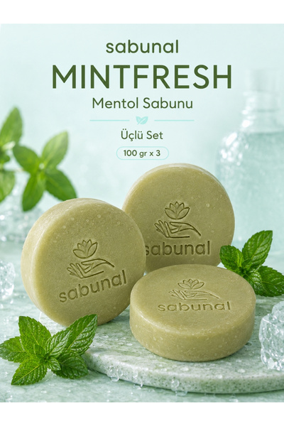 sabunal Mintfresh Menthol Soap 3 Pcs - Refreshing and Cooling, Cleansing Soap...