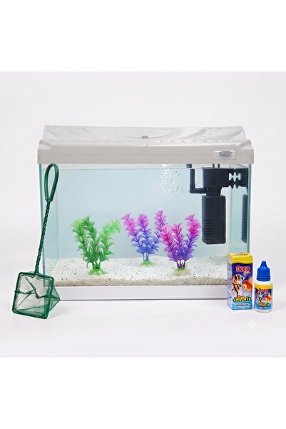 Kanki Pet Akvaryum KP3518 Hazır Set Beyaz 35 CM ( 12 Litre )