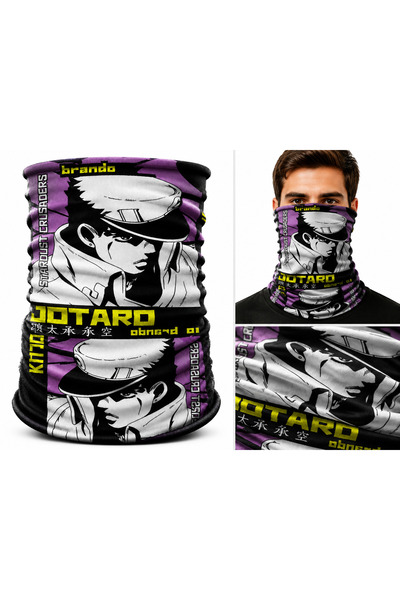 FG KONNİCHİWA قناع وجه باندانا من JoJo's Bizarre Adventure ورباط للرقبة ورباط...