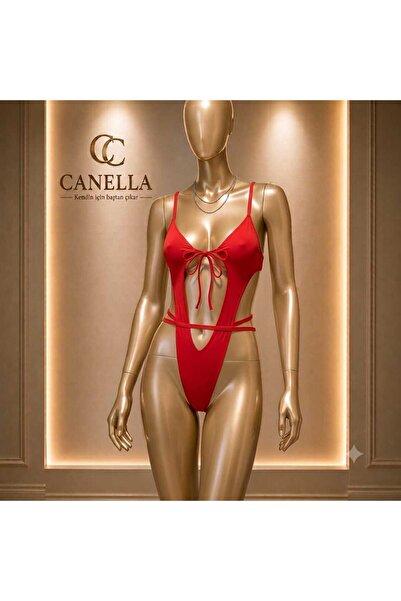 CANELLA SECRET Kırmızı Dekolteli Askılı Body
