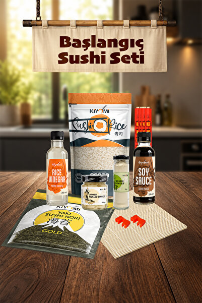Kiyomi Başlangıç Sushi Seti - Nori, Pirinç Sirkesi , Soya Sos, Sushi Pirinci,...