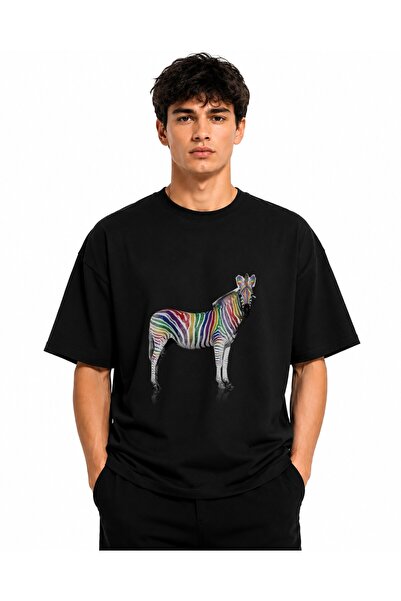 Inscriptie Unisex Premium Cotton Casual T-Shirt "Zebra Color"